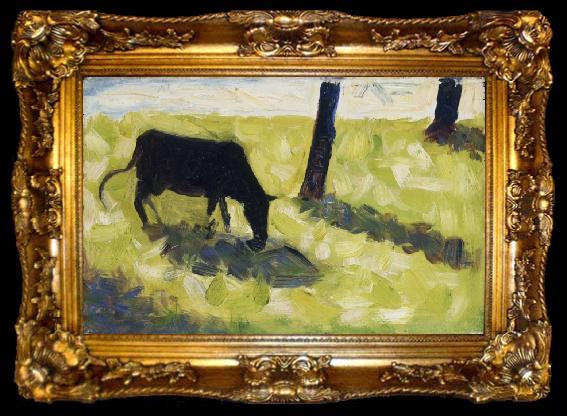framed  Georges Seurat Vache noire dans un Pre, ta009-2